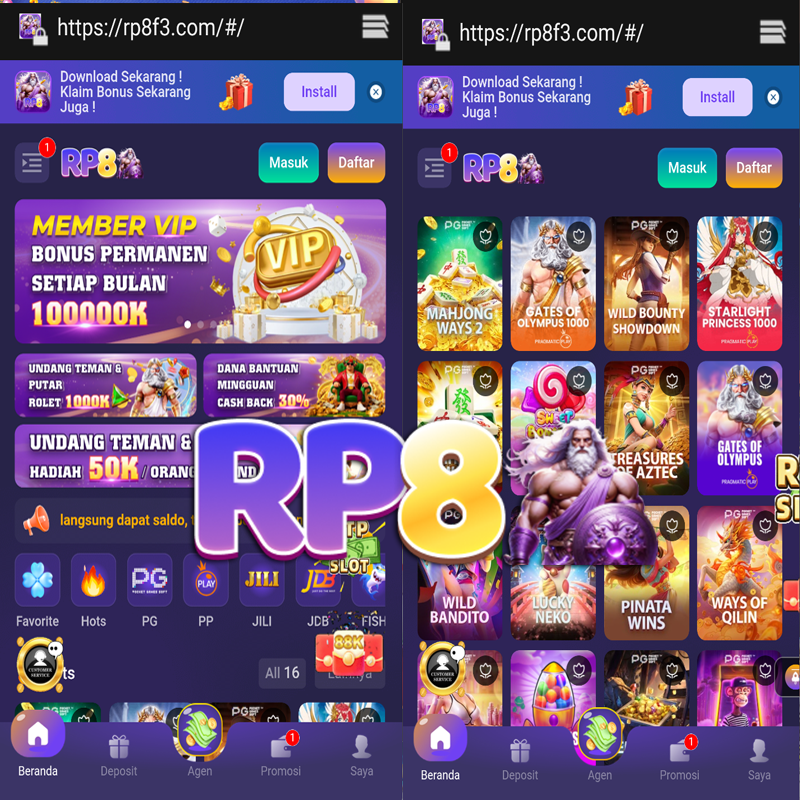RP8 - Platform Game Online dengan Beragam Pilihan Permainan Seru